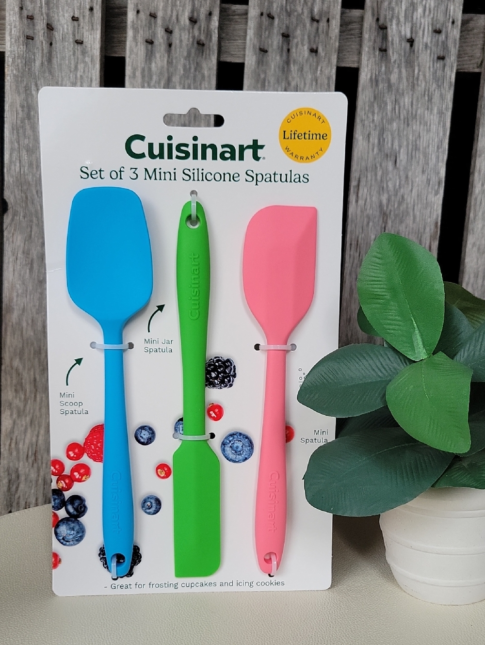 Cuisinart Mini Silicone Spatula Trio in Blue, Green & Pink